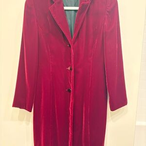Vintage Holt Renfrew Red Velvet Women's Coat